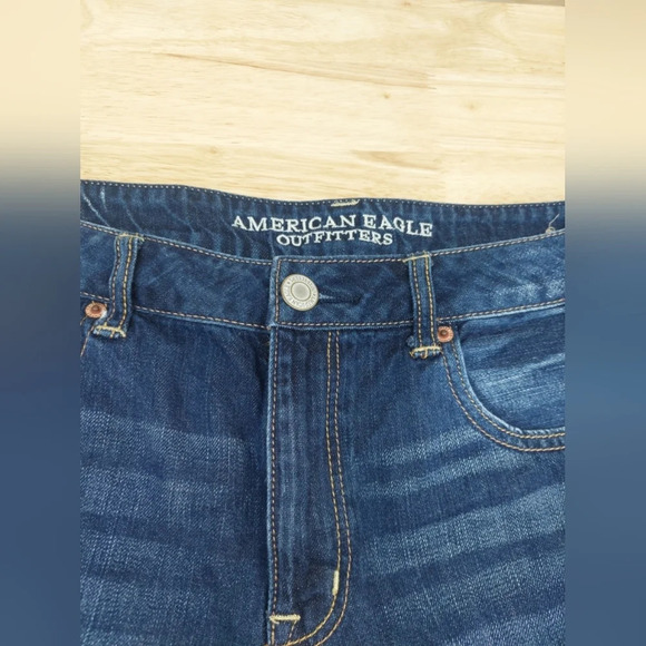 American Eagle Outfitters AE Boyfriend Shorts dark denim 12 Raw hem Summer - Picture 6 of 8